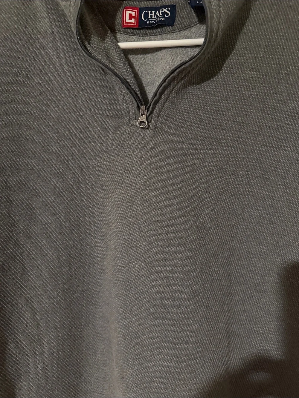 Chaps Men’s Dark Gray Half-Zip Pullover Sweater - Picture 5 of 7